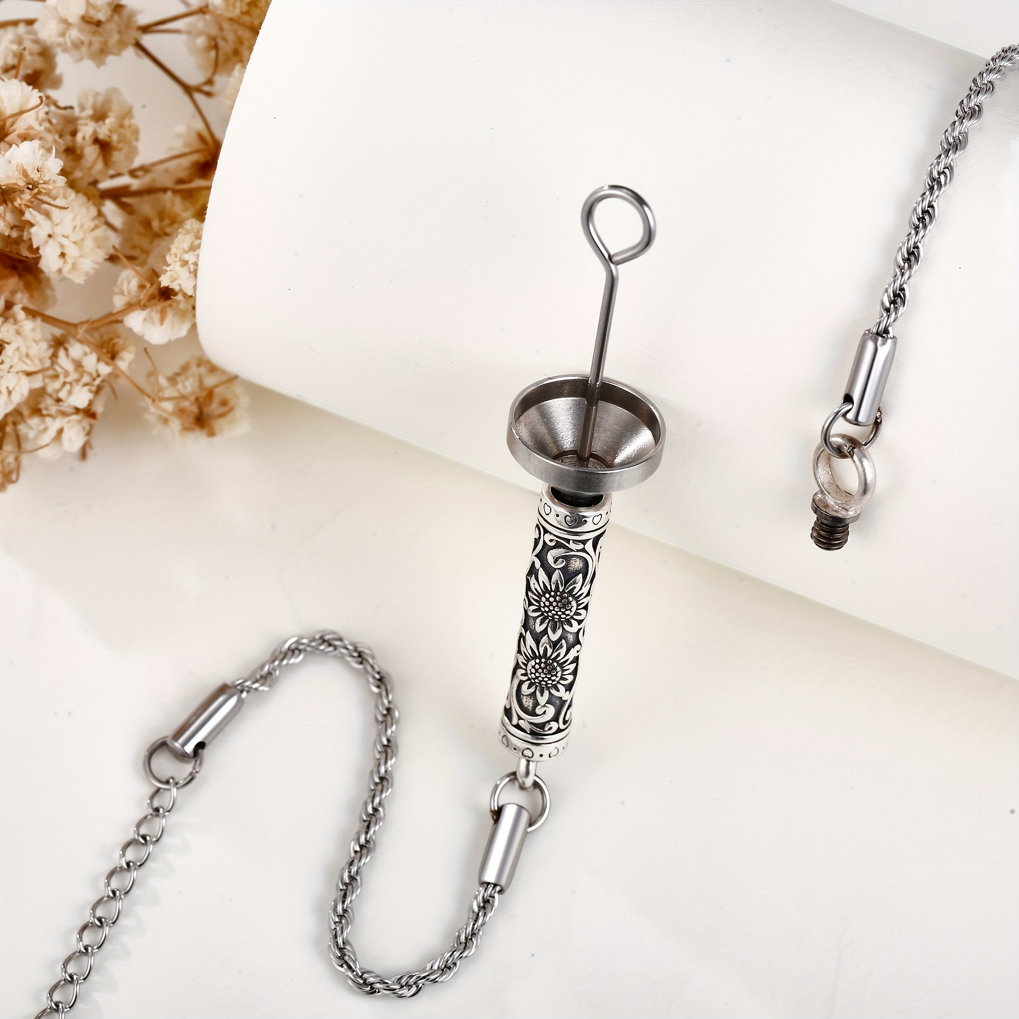925 Sterling Silver Sunflower Urn Bracelet, Keepsake Jewellery
